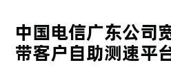 中国电信广东公司宽带客户自助测速平台 