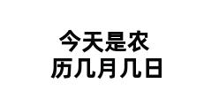 今天是农历几月几日