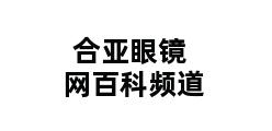 合亚眼镜网百科频道