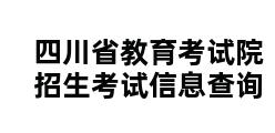 四川省教育考试院招生考试信息查询