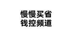 慢慢买省钱控频道