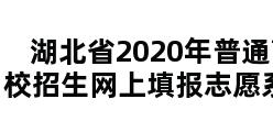 湖北省2020年普通高校招生网上填报志愿系统